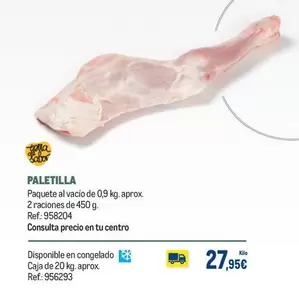 Oferta de Paletilla por 27,95€ en Makro