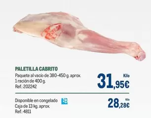 Oferta de Paletilla Cabrito por 31,95€ en Makro