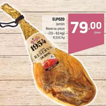 Oferta de Elpozo - Jamon Reserva Pieza por 79€ en Coviran