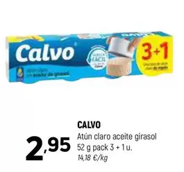 Oferta de Calvo - Atun Claro Aceite Girasol por 2,95€ en Coviran