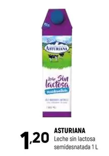 Oferta de La Asturiana - Leche Sin Lactosa Semidesnatada por 1,2€ en Coviran