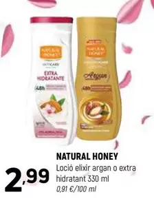 Oferta de Natural Honey - Locio Elixir Argan O Extra Hidratant por 2,99€ en Coviran