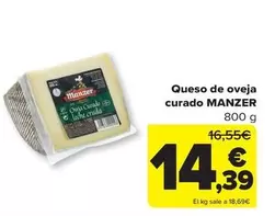 Oferta de Manzer - Queso De Oveja Curado por 14,39€ en Carrefour