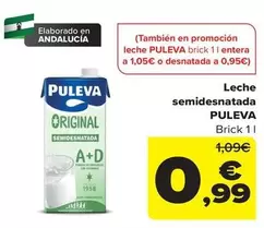 Oferta de Puleva - Leche Semidesnatada por 0,99€ en Carrefour