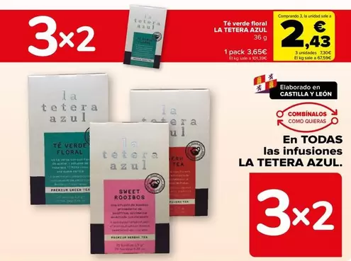 Oferta de La Tetera Azul - Té Verde Floral por 3,65€ en Carrefour