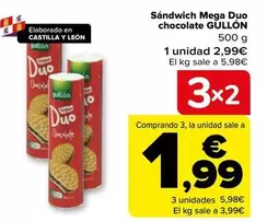Oferta de Gullón - Sándwich Mega Duo Chocolate por 2,99€ en Carrefour