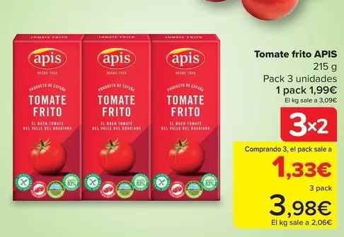 Oferta de Apis - Tomate Frito por 1,99€ en Carrefour