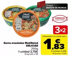 Oferta de Delicias - Gama Ensaladas Medisalad por 2,75€ en Carrefour