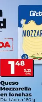 Oferta de Dia Lactea - Queso Mozzarella En Lonchas  por 1,48€ en Dia