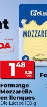 Oferta de Dia Lactea - Queso Mozzarella En Lonchas  por 1,52€ en Dia