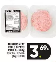 Oferta de Family - Burger Meat Pollo O Pavo por 3,69€ en Family Cash