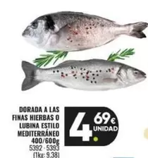 Oferta de Dorada A Las Finas Hierbas O Lubina Estilo Mediterráneo por 4,69€ en Family Cash