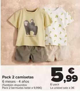 Oferta de TEX - Pack 2 Camisetas por 5,99€ en Carrefour