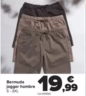 Oferta de Bermuda Jogger Hombre por 19,99€ en Carrefour