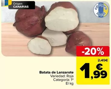 Oferta de Batata De Lanzarote por 1,99€ en Carrefour