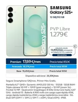 Oferta de Samsung - Galaxy S25+ por 1279€ en Movistar