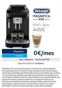 Oferta de DeLonghi - Magnifica Evo por 449€ en Movistar