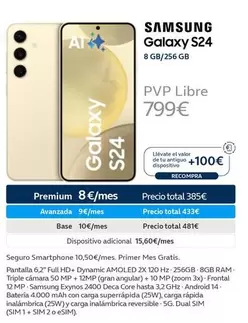 Oferta de Samsung - Galaxy S24 por 799€ en Movistar