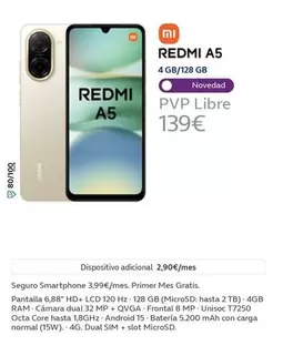 Oferta de Xiaomi - Redmi A5 por 139€ en Movistar