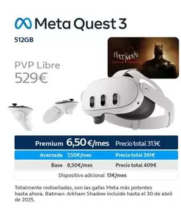 Oferta de Batman - Meta Quest 3 por 529€ en Movistar