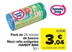 Oferta de Handy Bag - Pack De Bolsas De Basura Maxi Rollo Antigoteo por 3,04€ en Carrefour Market