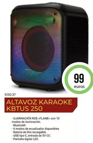 Oferta de Altavoz Karaoke Kbtus 250 por 99€ en Ferri