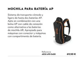 Oferta de Mochila Para Batería Ap por 69,5€ en STIHL