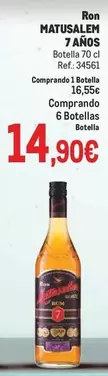 Oferta de Matusalem - Ron 7 Anos por 14,9€ en Makro