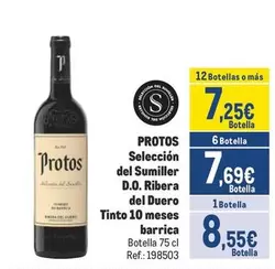 Oferta de Protos - Selección Del Sumiller D.o. Ribera Del Duero Tinto 10 Meses Barrica por 8,55€ en Makro