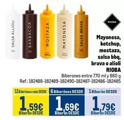 Oferta de Rioba - Mayonesa, Ketchup, Mostaza, Salsa Bbq, Brava O Alioli por 1,79€ en Makro