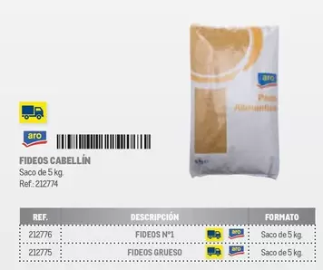 Oferta de Aro - Fideos Cabelín en Makro