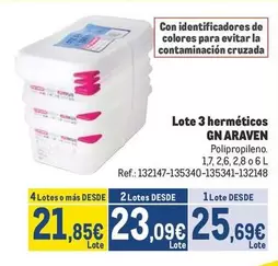 Oferta de Araven - Lote 3 Herméticos por 25,69€ en Makro