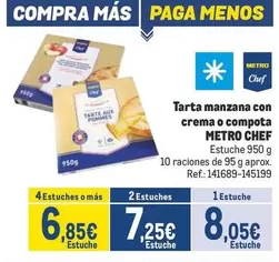 Oferta de Chef - Tarta Manzana Con Crema O Compota por 8,05€ en Makro