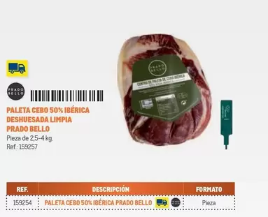 Oferta de Prado Bello - Paleta Cebo 50% Iberica Deshuesada Limpia Prado en Makro
