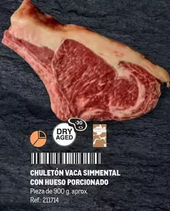 Oferta de Chuletón Vaca Simmental Con Hueso Porcionado en Makro