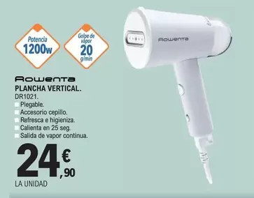 Oferta de Rowenta - Plancha Vertical por 24,9€ en E.Leclerc