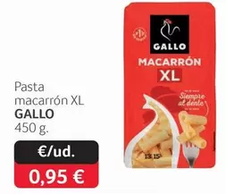 Oferta de Gallo - Pasta Macarron Xl por 0,95€ en Gros Mercat
