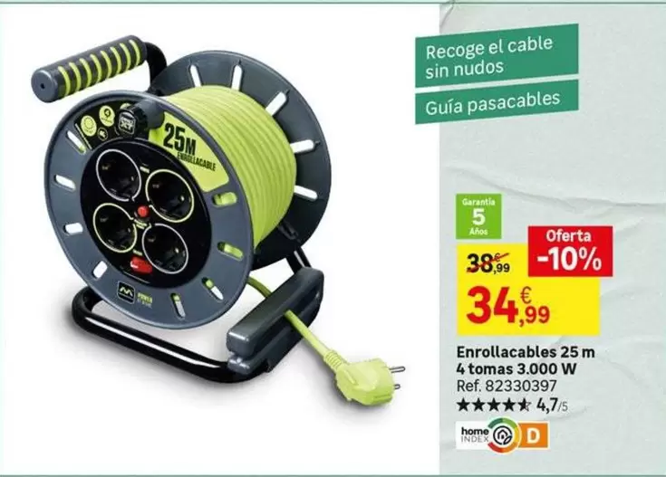 Oferta de Enrollacables por 34,99€ en Leroy Merlin