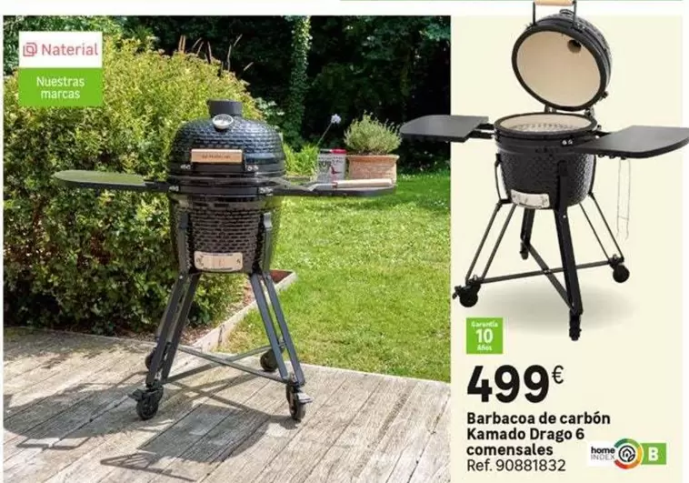 Oferta de Barbacoa De Carbón Kamado Drago 6 Comensales por 499€ en Leroy Merlin