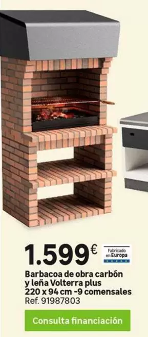 Oferta de Volterra - Barbacoa De Bora Carbón Y Lena  Plus por 1599€ en Leroy Merlin