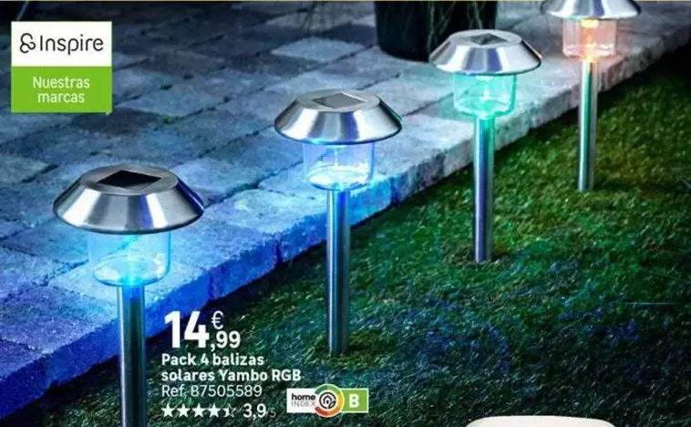 Oferta de Pack 4 Balizas Solares Yambo Rgb por 14,99€ en Leroy Merlin