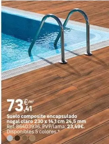 Oferta de Suelo Composite Encapsulado Nogal Ctaro por 73,41€ en Leroy Merlin