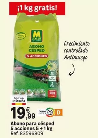 Oferta de Massó - Abóno Para Cêsped 5 Acciónes 5 + 1 Kg por 19,99€ en Leroy Merlin