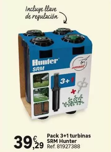 Oferta de Pack 3+1 Turbinas SRM Hunter por 39,29€ en Leroy Merlin