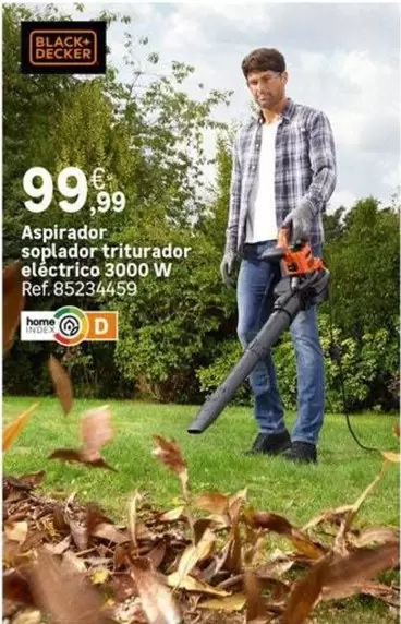 Oferta de Black & Decker - Aspirador Soplador Triturador Electrico 3000 W por 99,99€ en Leroy Merlin