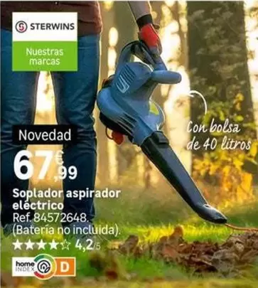 Oferta de Sterwins - Soplador Aspirador Eléctrico por 67,99€ en Leroy Merlin