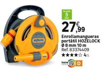 Oferta de HoZelock - Enrollamangueras Portátil 8 Mm 10 M por 27,99€ en Leroy Merlin