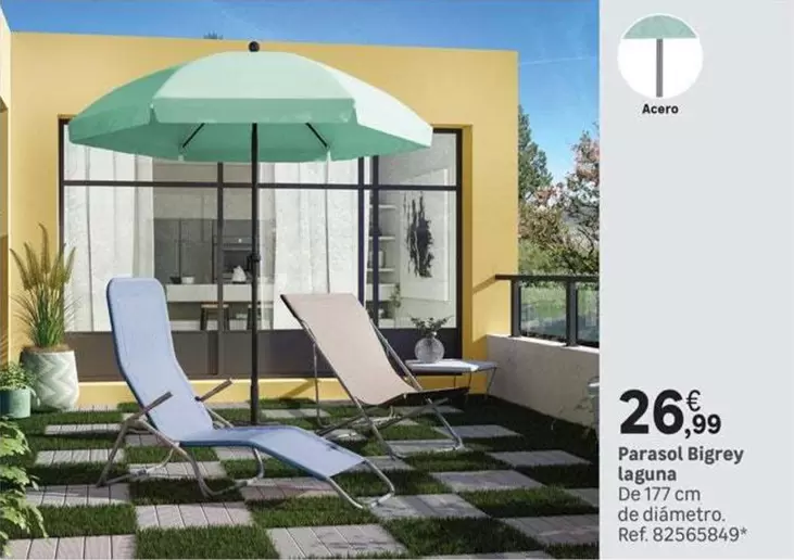Oferta de Parasol Bigrey Laguna por 26,99€ en Leroy Merlin
