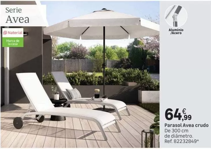 Oferta de Parasol Avea Crudo por 64,99€ en Leroy Merlin
