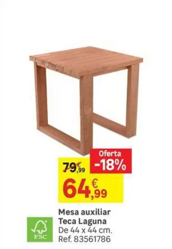 Oferta de Mesa Auxiliar Teca Laguna por 64,99€ en Leroy Merlin